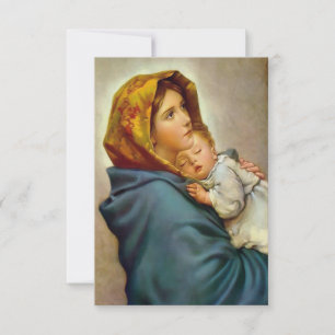Carte De Remerciements Madonna et l'enfant Roberto Ferruzzi Madonnina Mar