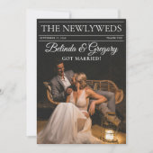 Carte De Remerciements Magazine Editorial Journal Photos Mariage (Devant)