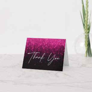 Carte De Remerciements Magenta Rose Lights Black Sweet 16