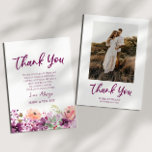 Carte De Remerciements Magenta Violet violet fleurs florales Photo person<br><div class="desc">C'est un Carte de remerciements photo Magenta Violet Purple Floral Flowers Custom Photo!</div>