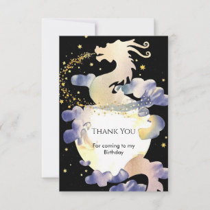 Carte De Remerciements Magic Pastel Dragon Anniversaire