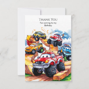 Carte De Remerciements Magic Road Monster Truck Anniversaire