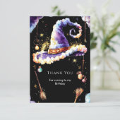 Carte De Remerciements Magic Simple Boho Wizard Anniversaire (Debout devant)