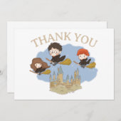 Carte De Remerciements Magical Harry Potter and Hogwarts Thank You (Devant / Derrière)
