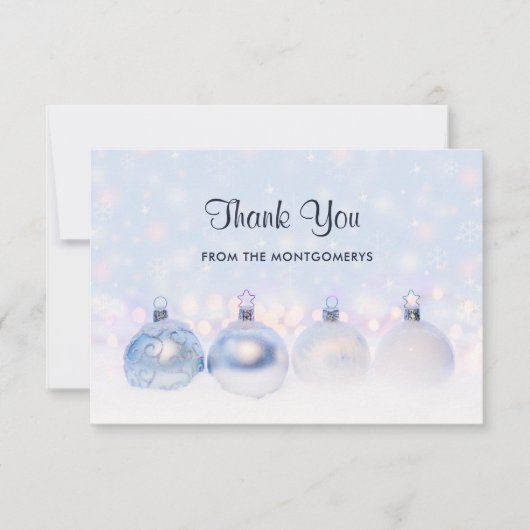 Carte De Remerciements Magical Metallic Christmas Balls (Devant)