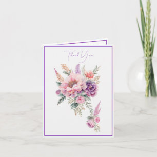 Carte De Remerciements Magnifique bouquet floral aquarelle