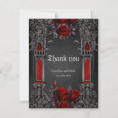 Carte De Remerciements Magnifique design mariage gothique foncé. (Devant)