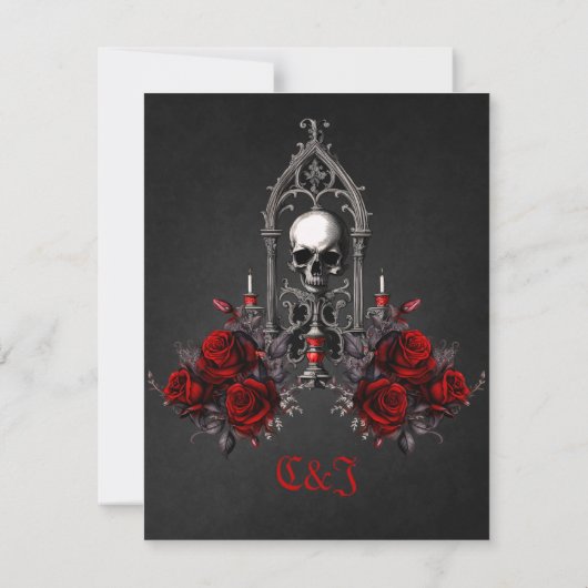 Carte De Remerciements Magnifique design mariage gothique foncé. (Dos)