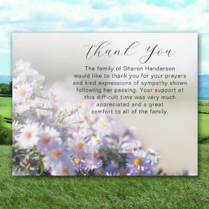 Carte De Remerciements Magnifique Floral Funeral Thank You Note Card