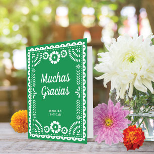 Carte De Remerciements Magnifique Livre vert Picado Mariage
