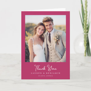 Carte De Remerciements Magnifique Photo Élégante Magenta
