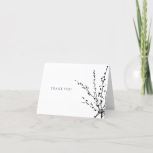 Carte De Remerciements Magnifique remerciement minimaliste blanc et noir