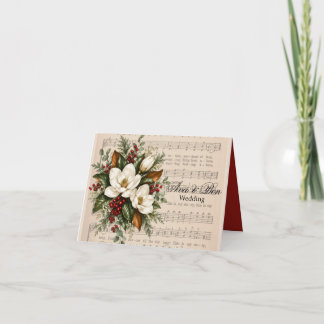 Carte De Remerciements Magnolia & Berries Noël Hymne Mariage