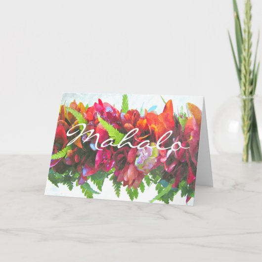 Carte De Remerciements Mahalo Haku (Devant)