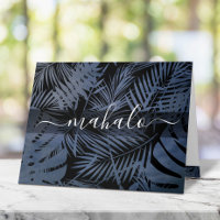 Mahalo marine tropicale feuille de palme script de