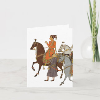 Carte De Remerciements Maharaja indien à cheval, note de Merci/carte