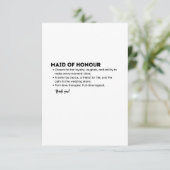 Carte De Remerciements Maid of Honour Definition Card – Funny & Heartfelt (Debout devant)