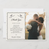 Carte De Remerciements Main de jeu Whimsical tiré Français 2 Mariage phot (Devant)