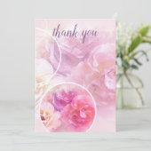 Carte De Remerciements Main de remerciement Écriture Élégante Roses aquar (Debout devant)