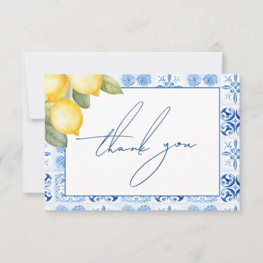 Carte De Remerciements Main Squeeze Citrus Lemon Douche nuptiale (Devant)