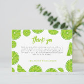 Carte De Remerciements Main Squeeze Lime Green Bridal Shower (Debout devant)