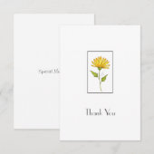 Carte De Remerciements Main tirée Golden Yellow Daisy (Devant / Derrière)