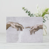 Carte De Remerciements Mains de Dieu et Adam par Michel-Ange (Debout devant)