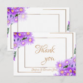 Carte De Remerciements Maisées pourpres/Triage or (Devant / Derrière)