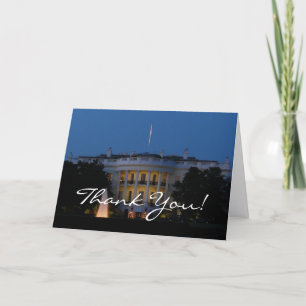 Carte De Remerciements Maison Blanche de Noël à la nuit à Washington DC