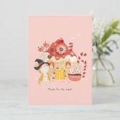 Carte De Remerciements Maison en pain d'épices sucrée (Debout devant)