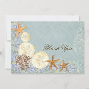 Carte De Remerciements Maison Florale de Cottage au bord de la mer Coquil