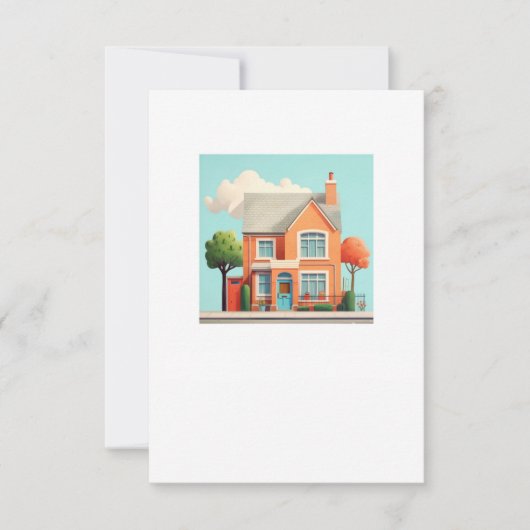 Carte De Remerciements Maison, maison moderne (Devant)