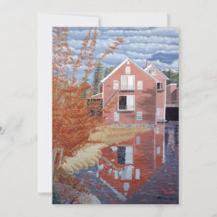 Carte De Remerciements Maison rose en automne