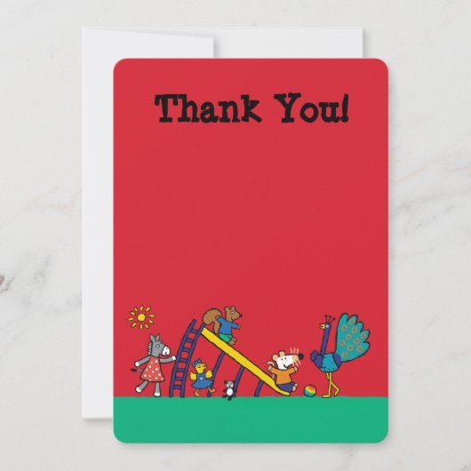 Carte De Remerciements Maisy sur le terrain de jeu avec des amis (Devant)
