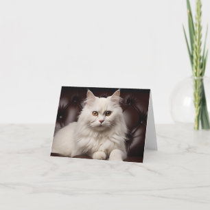 Carte De Remerciements Majestic white cat