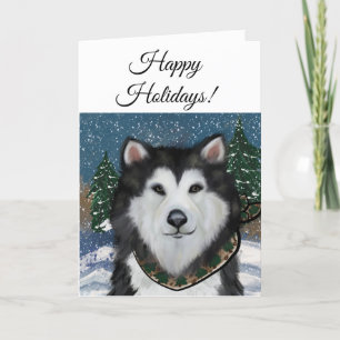 Carte De Remerciements Malamute d'Alaska