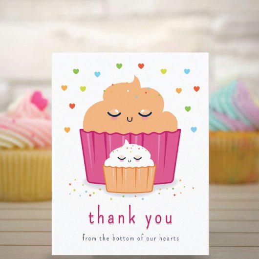 Carte De Remerciements Maman & Baby Cupcake
