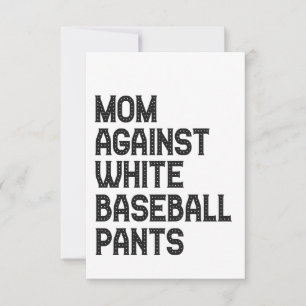 Carte De Remerciements Maman contre les pantalons de baseball blanc Drôle