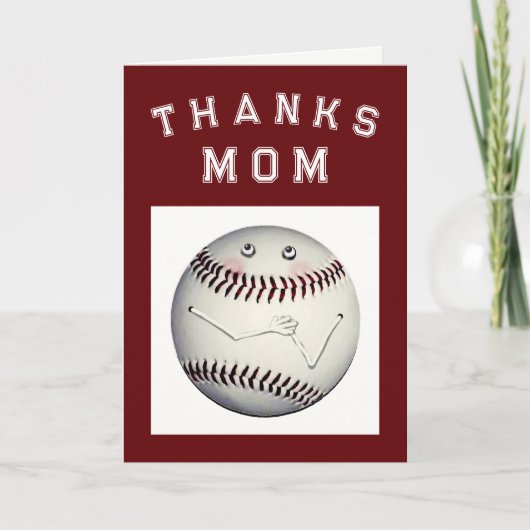 Carte De Remerciements Maman du baseball (Devant)