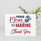 Carte De Remerciements Maman fière d'un Marine - Couleur (Debout devant)