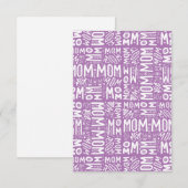 Carte De Remerciements Maman, Maman, Maman - Bloquer le Motif (Devant / Derrière)