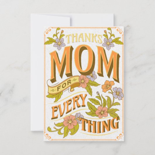 Carte De Remerciements maman pour tout (Devant)