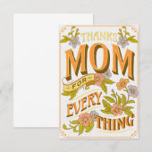 Carte De Remerciements maman pour tout (Devant / Derrière)