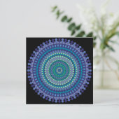 Carte De Remerciements Mandala bleu (Debout devant)