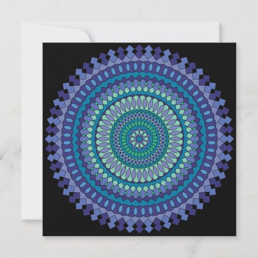 Carte De Remerciements Mandala bleu (Devant)