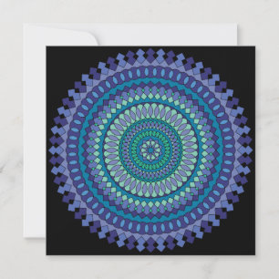 Carte De Remerciements Mandala bleu