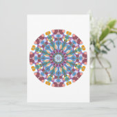 Carte De Remerciements Mandala de fleurs (Debout devant)