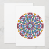 Carte De Remerciements Mandala de fleurs (Devant / Derrière)