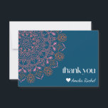 Carte De Remerciements Mandala Floral Boho Bleu Sarcelle Personnalisé Bar<br><div class="desc">Carte de Remerciement Personnalisée Mandala Floral Boho Bleu Sarcelle Bar Mitzvah</div>