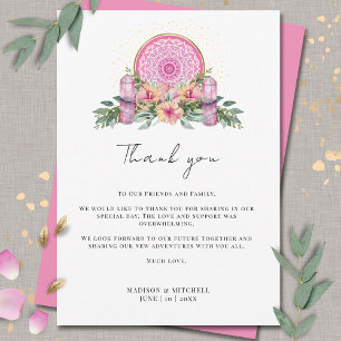 Carte De Remerciements Mandala Métaphysique de Mariage aux Cristaux Flora